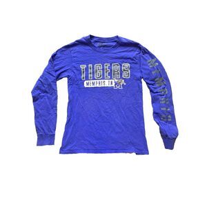 Memphis Tigers Shirt Adult Small Blue University Russell Athletic NCAA Mens‎